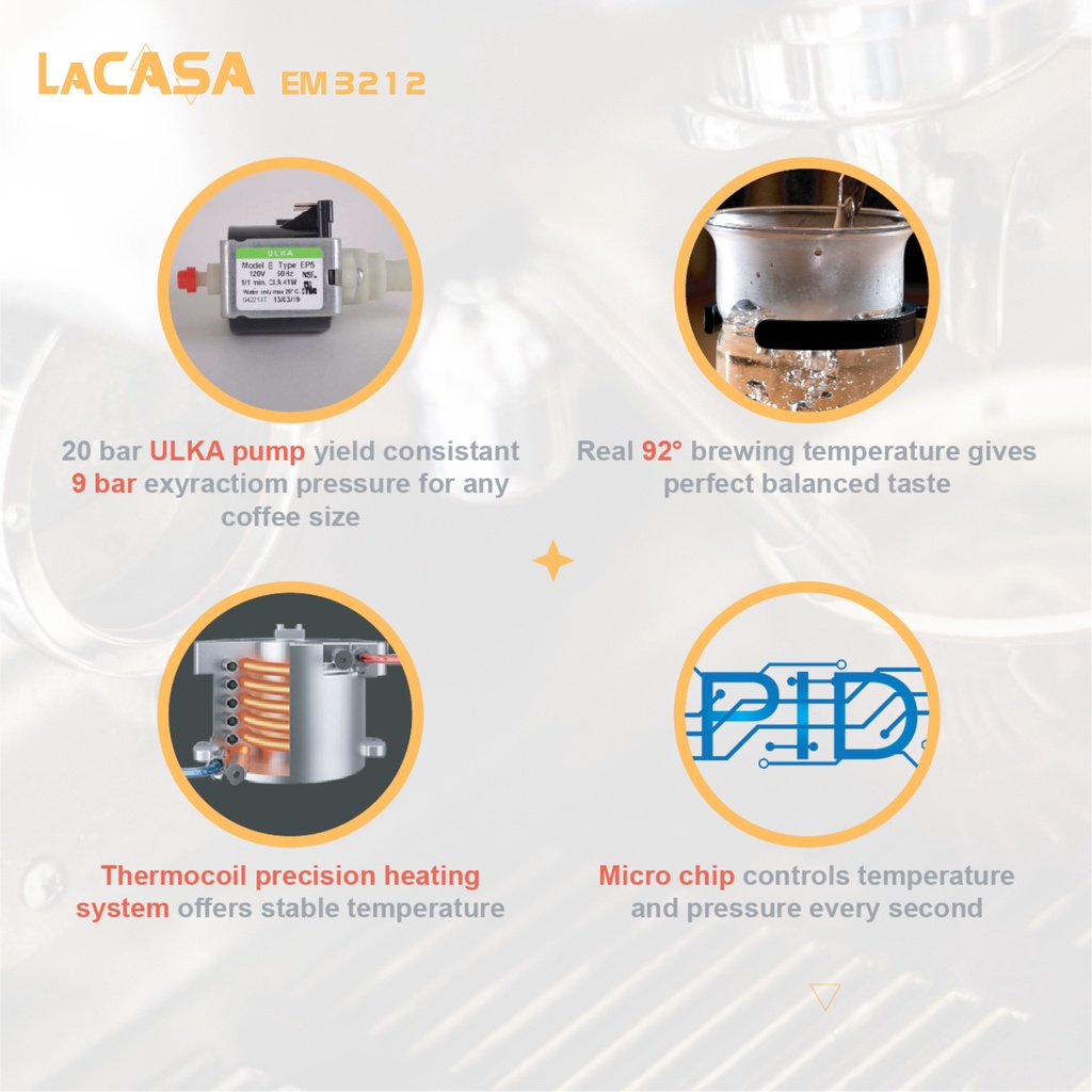 Máy pha cà phê Lacasa EM3212