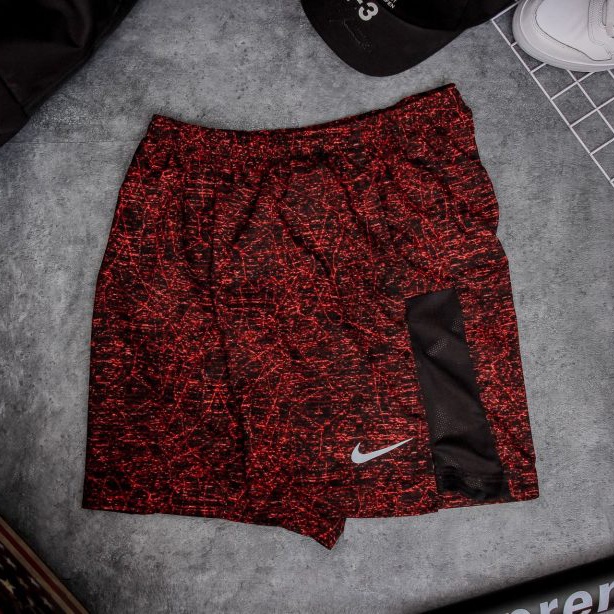 Quần Short Nam Nike Challenger 7' Printed Trainning Shorts - Đen / Rằn ri đỏ