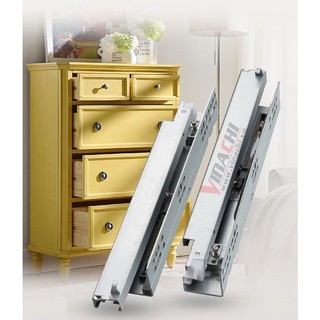 Ray trượt giảm chấn kiểu 1- ray trượt âm giảm chấn loại mở rộng 3/4 ngăn kéo
