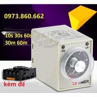 Rơ le thời gian CKC- Relay hẹn thời gian trễ 10s, 30s, 60s, 30m, 60m [ Kèm Đế ]