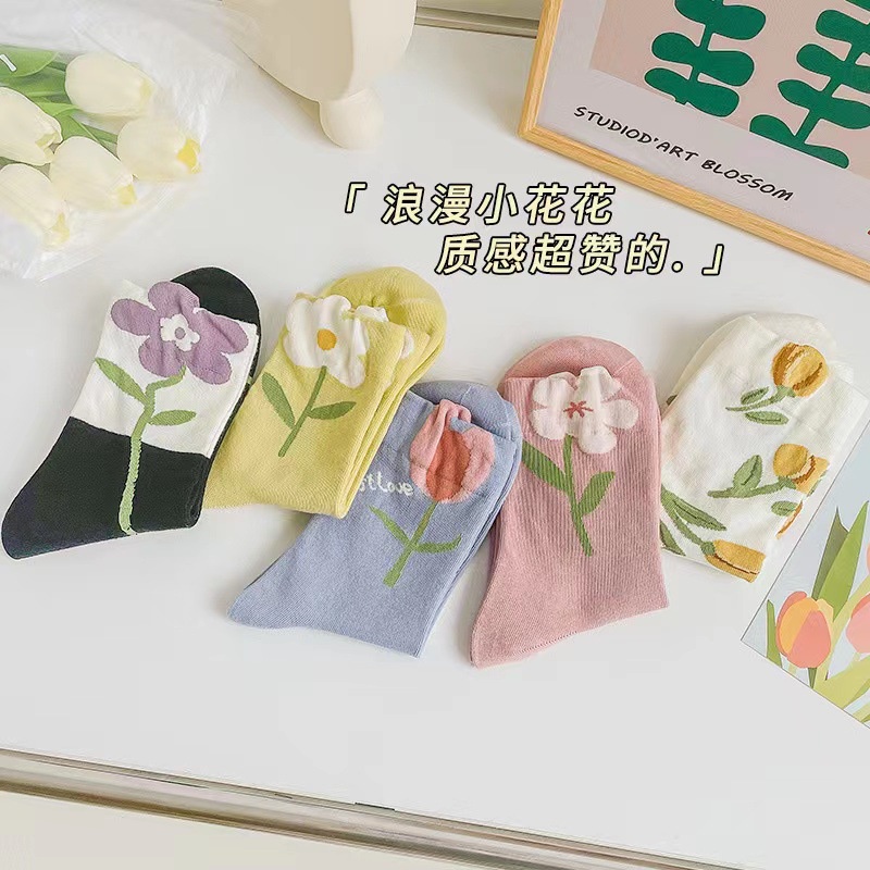 Đôi Vớ In Hoa Thời Trang Thu Đông Cho Nữ