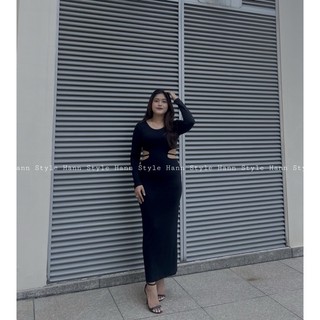 Đầm khoét eo dáng dài  ( có bigsize )