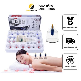 Bộ Giác Hơi Cầm Tay Thông Minh 24 Món, Dụng Cụ Cạo Gió Thải Độc Bảo Vệ Sức Khỏe Cao Cấp