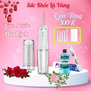Máy tăm nước mini DL-05 dung tích 300ml chống thấm nước IPX7 CÓ ĐÈN UV diệt khuẩn làm sạc kẽ răng - Máy tăm nước du lịch