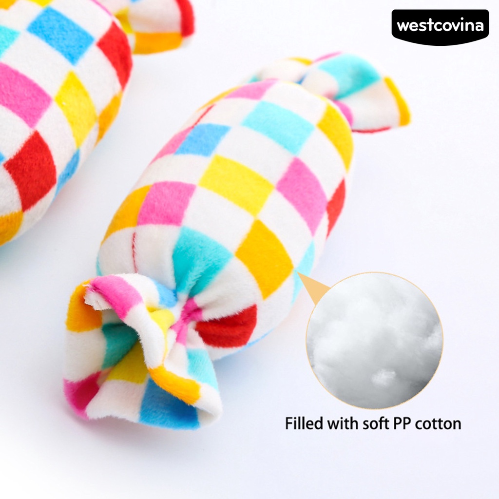 [COD]♘Đồ Chơi Nhồi Bông Màu Cầu Vồng Phát Ra Tiếng Kêu Vui Nhộn Cho Thú Cưng