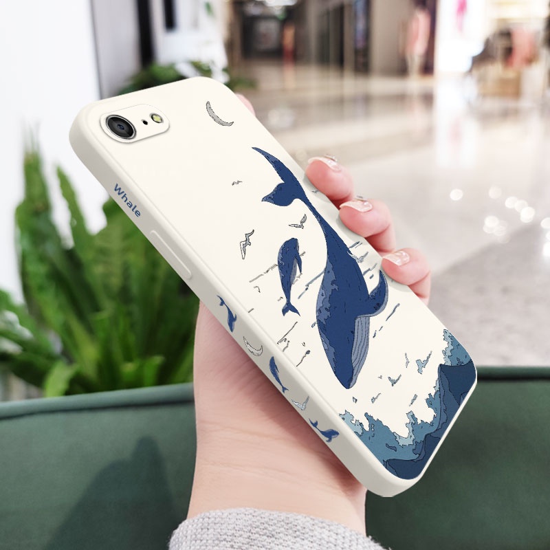 Ốp Điện Thoại Silicon Dẻo In Hình Cá Voi Cho IPhone 8 7 6 6S Plus SE 2020