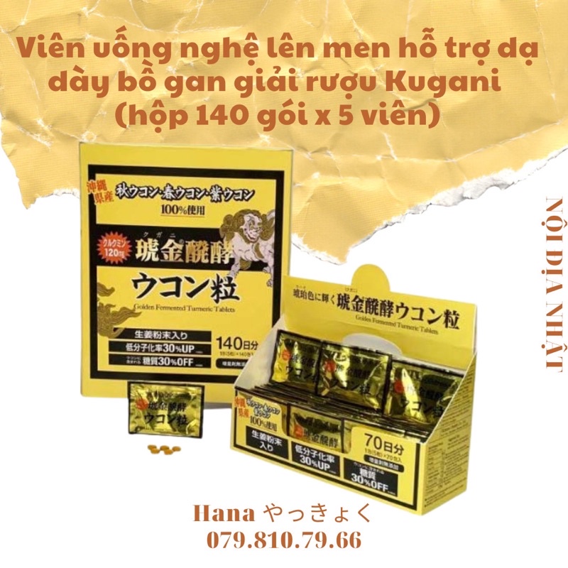 Viên nghệ lên men từ 4 loại nghệ Nhật h,ỗ tr,ợ B,Ổ GAN -  DẠ DÀY & GIẢ,I RƯỢU chố,ng oxy hóa 700 viên