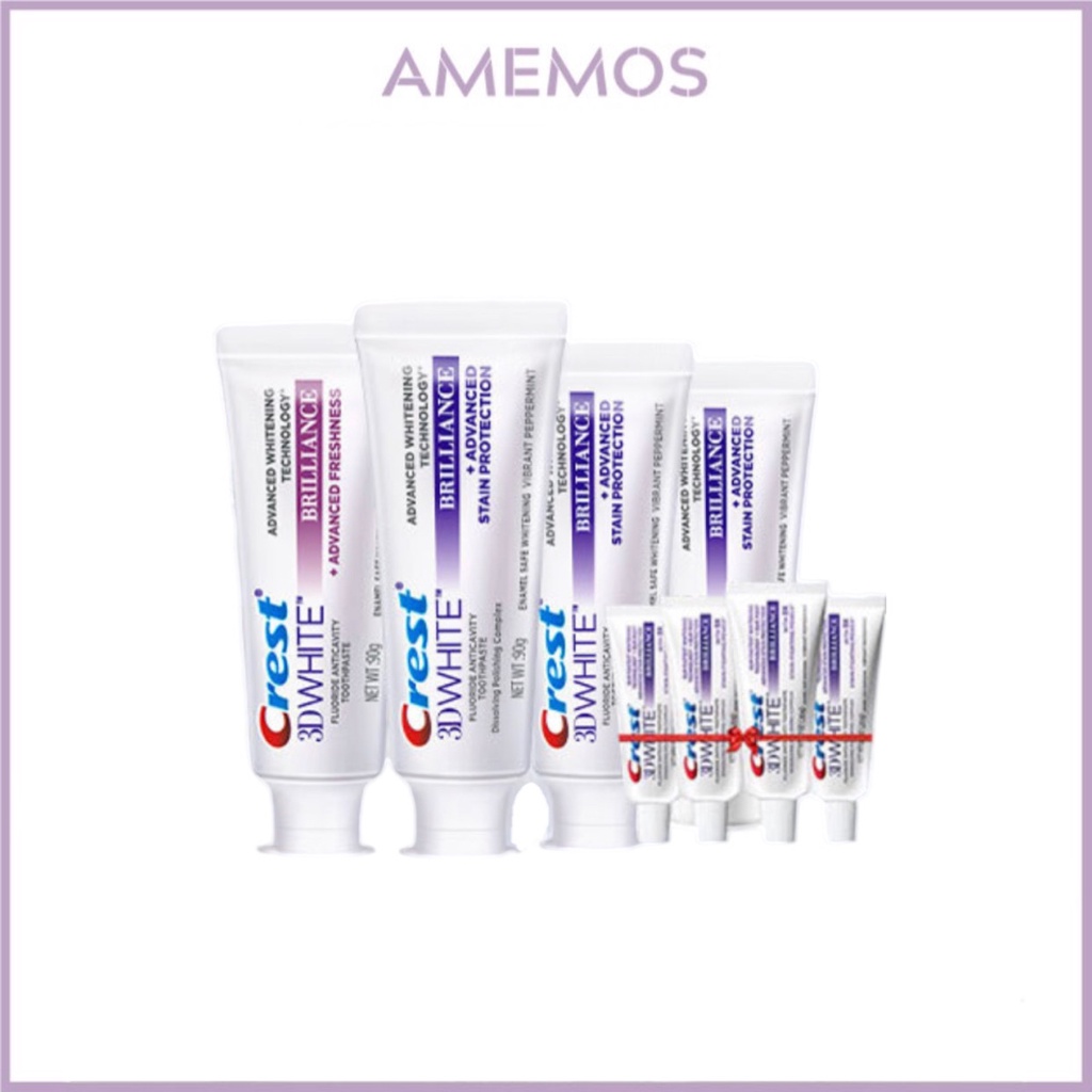 Set 8 tuýp kem đánh răng Crest 3D White Brillance
