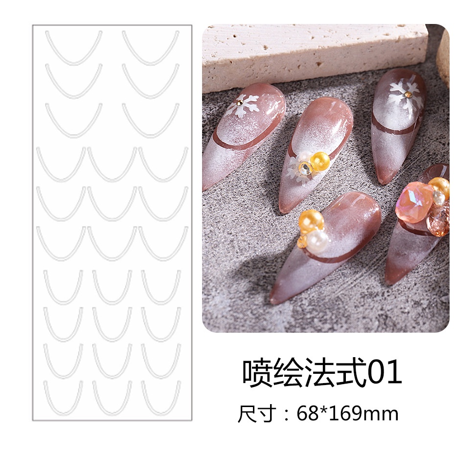 Sticker Dán Móng Nghệ Thuật ins Họa Tiết Rỗng Hình Ngôi Sao Bướm Trái Tim