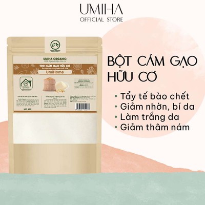 Bột Cám Gạo Đắp Mặt Nạ Hữu Cơ Umiha Nguyên Chất | Rice Bran Flour 40g