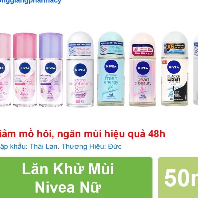 Lăn khử mùi Nivea nữ sáp lăn nách Sáp khử mùi hàng Chính Hãng Thương hiệu Đức sản xuất tại Thái Lan