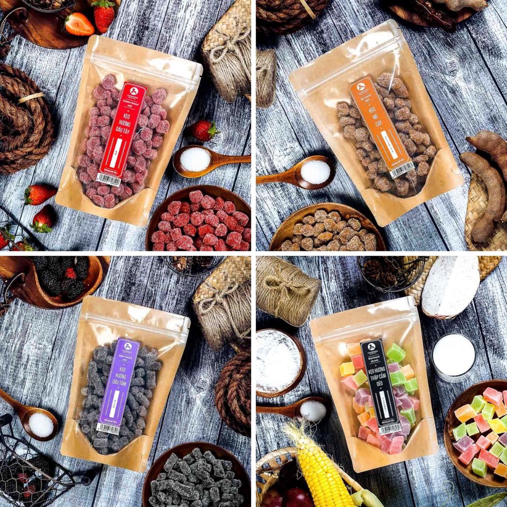 Kẹo Langfarm Hương Dâu Tằm/Dâu Tây/Me Cay/Thập Cẩm Dẻo Gói 300G