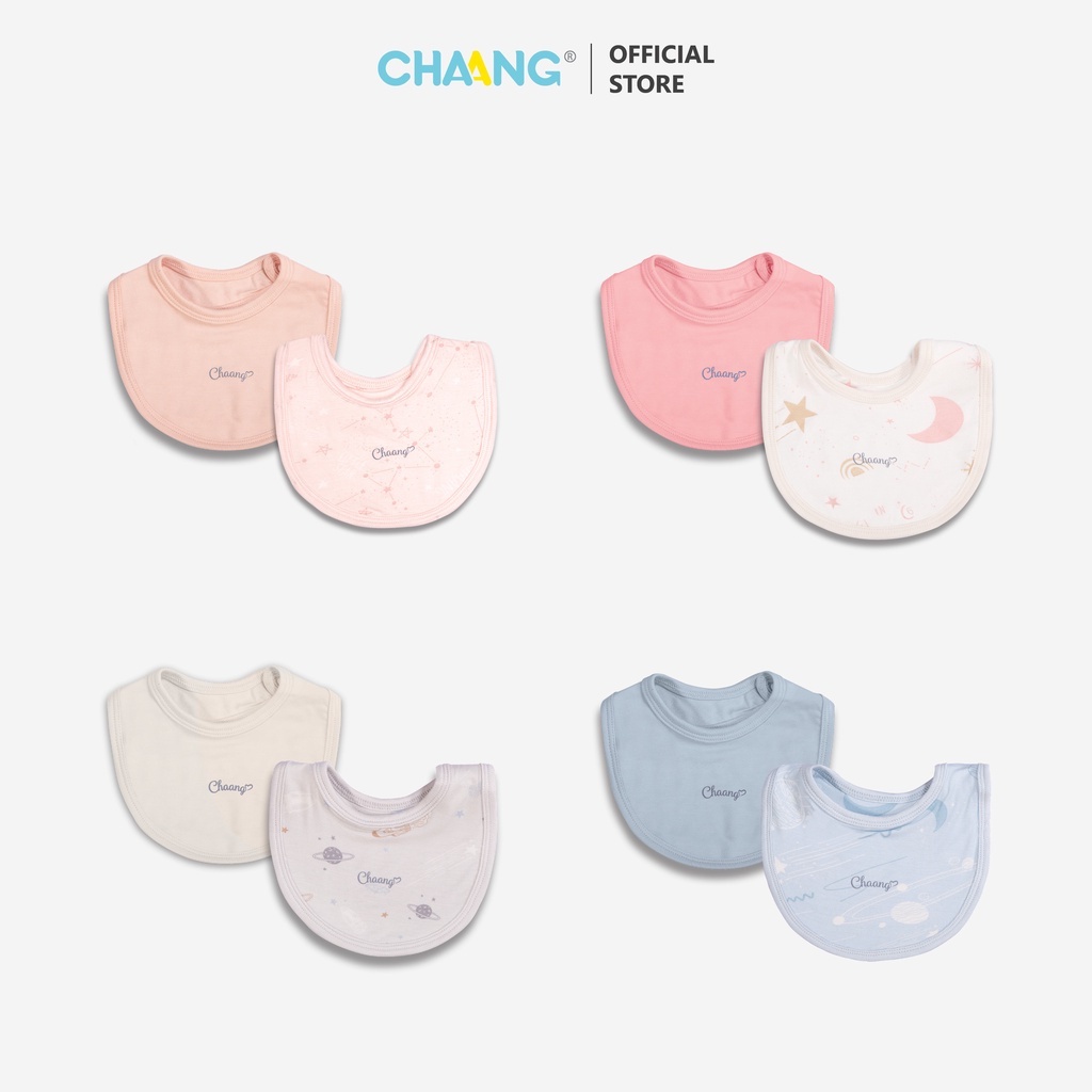 Set 2 Yếm sơ sinh Chaang 0-12M vải cotton mỏng