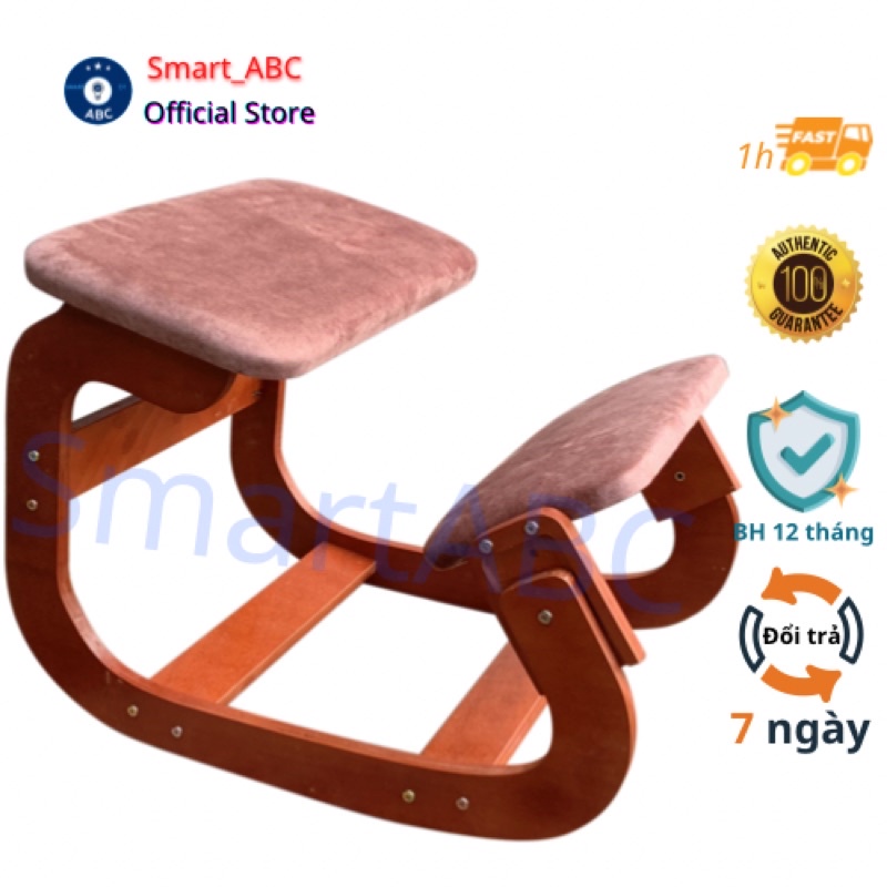 Ghế Quỳ - Ghế Quỳ Công Thái Học Chống Gù Lưng Thông Minh, Gỗ Plywood Chịu Lực, Đệm Vải Da Lộn Cao Cấp