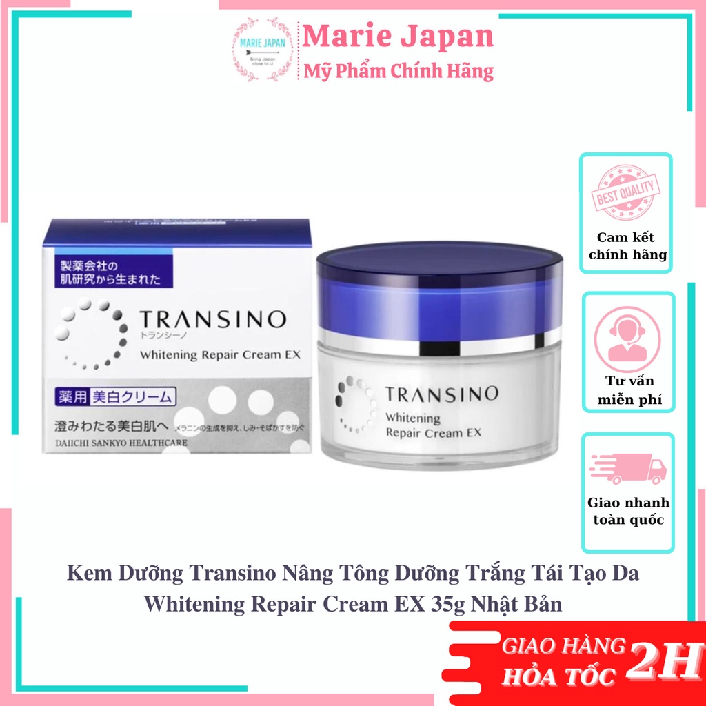 Kem Dưỡng Transino Nâng Tông Dưỡng Trắng Tái Tạo Da Whitening Repair Cream EX 35g Nhật Bản