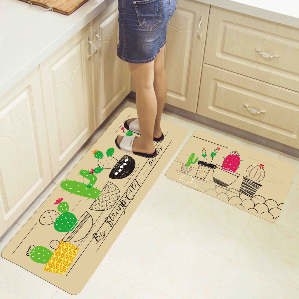 [Siêu Rẻ] Thảm Lau Chân Nhà Bếp, Nhà Tắm 3D,Thảm Chùi Chân Trải Sàn Nhà 3D Thấm Hút Nước Chống Trơn Trượt