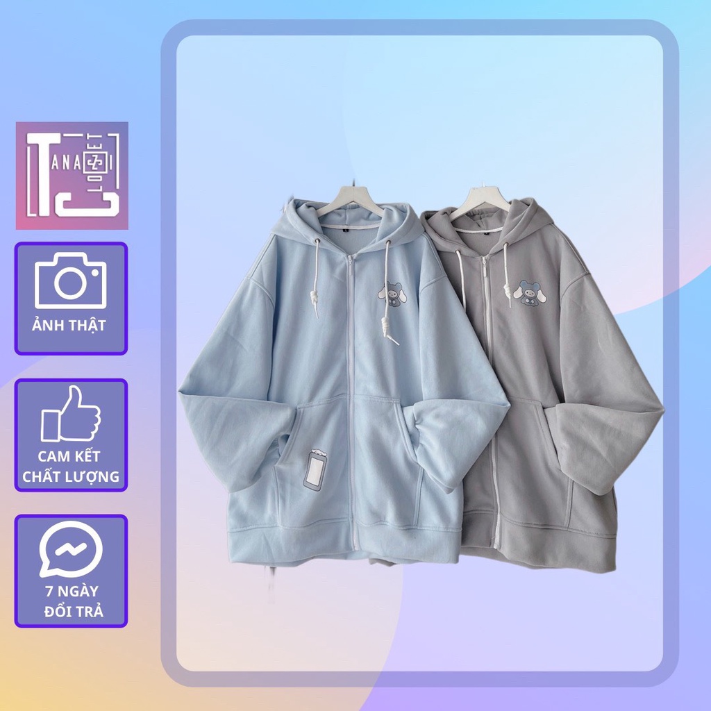 Áo khoác tay dài form rộng in hình cún cute (ảnh thật tại shop) TanaziCloset