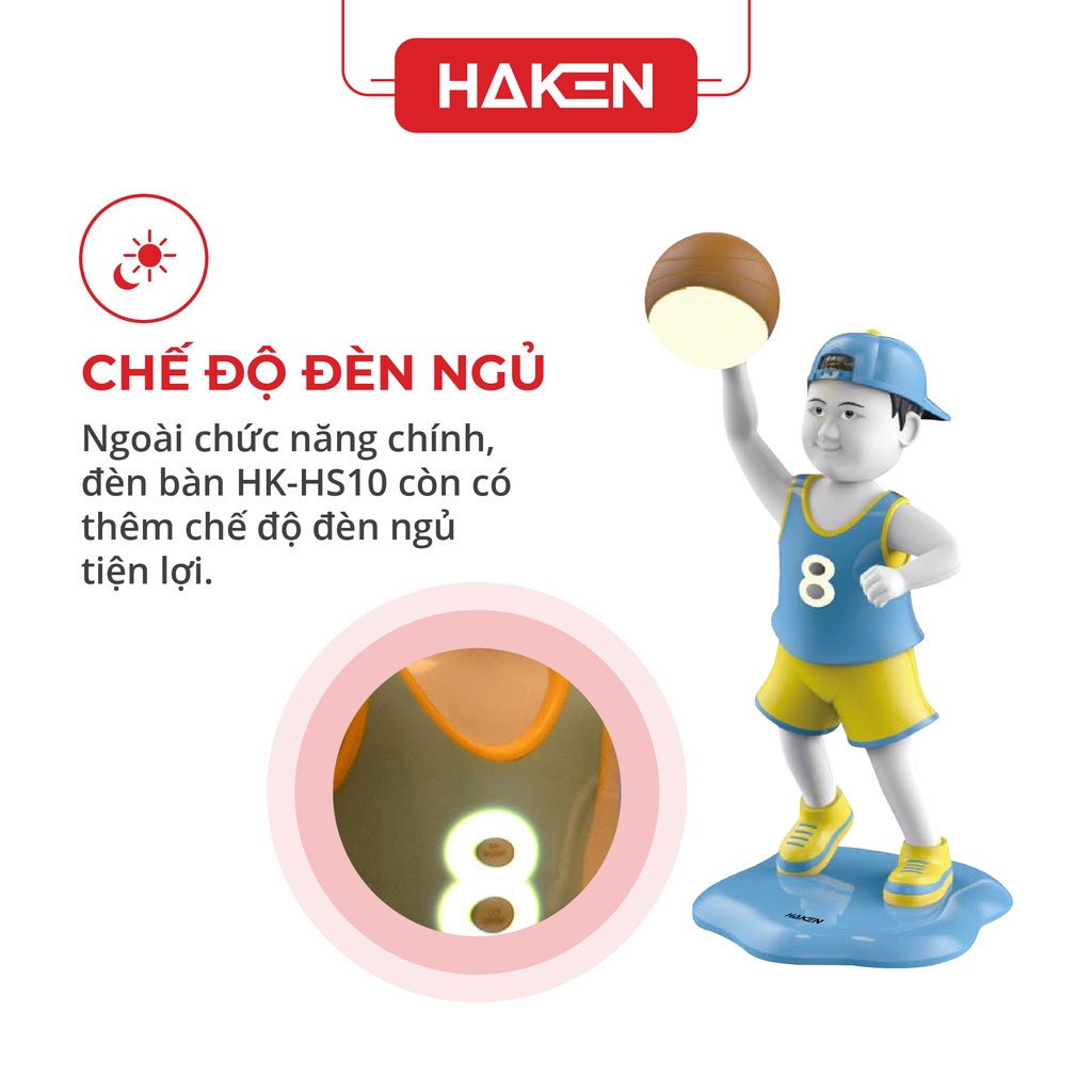 Đèn bàn LED cao cấp HAKEN 6W, kiểu dáng hiện đại bắt mắt, chống lóa chống cận