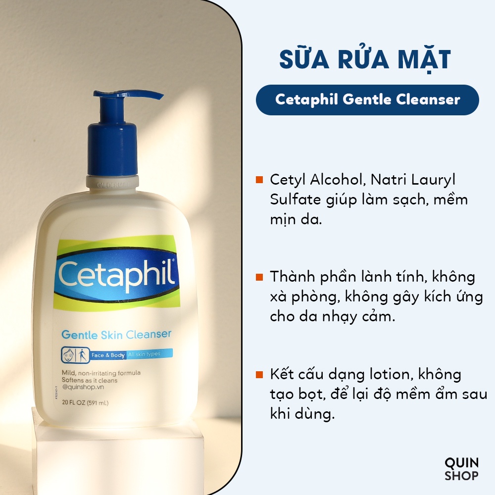 Sữa Rửa Mặt Cho Da Mụn, Nhạy Cảm Cetaphil Gentle Cleanser