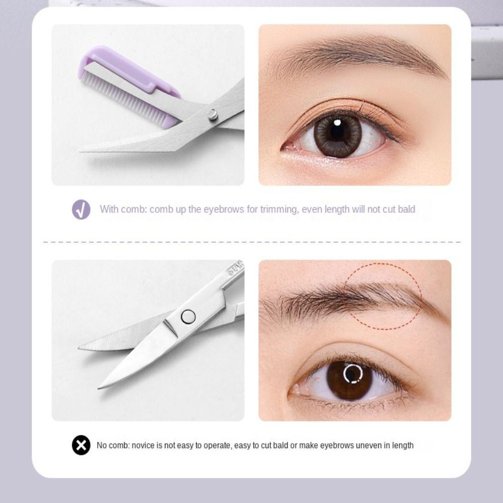 Bộ 4 Dụng Cụ Tỉa Lông Mày Có Thể Gấp Gọn Kèm Hộp Đựng PU