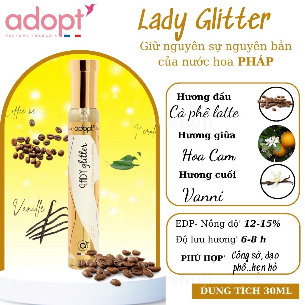 Nước Hoa Adopt' Lady Glitter Hương Nữ Thơm Kiêu Sa Hàng Chính Hãng 30ml