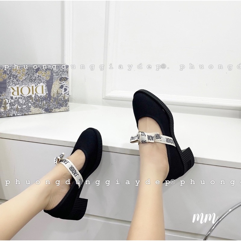 Giày búp bê dio vải gân 3p quai chữ gullbox bill túi