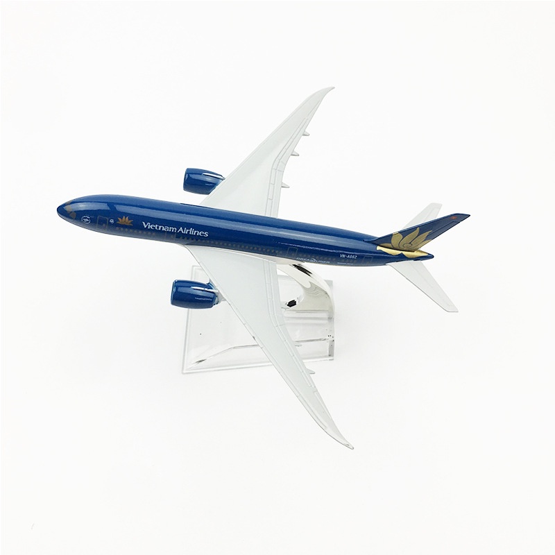 Đồ chơi mô hình máy bay Vietnam Airlines Airbus A350 KAVY dài 16cm bằng hợp kim nguyên khối có chân đế