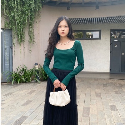 Áo Maybi ôm thun cổ U