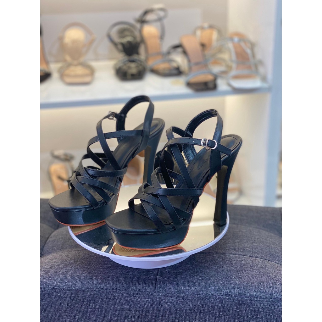 Sandal cao gót nữ đúp gót 13p, giày đúp cao gót nữ nâng đế trước 3p gót nhọn cao 13p quai chéo hoa hậu m47