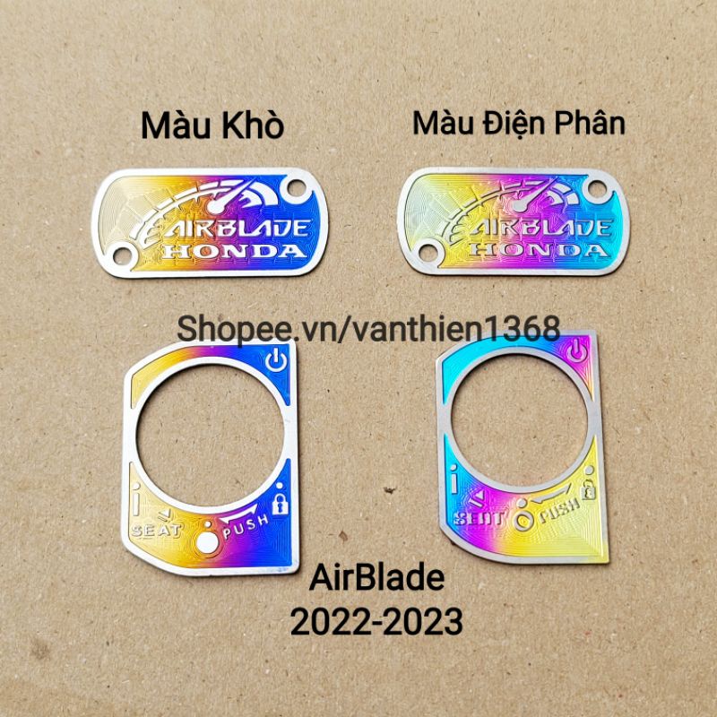 Combo Ốp Nắp Dầu &amp; Dán Khoá AB AirBlade 160 2023 Titan
