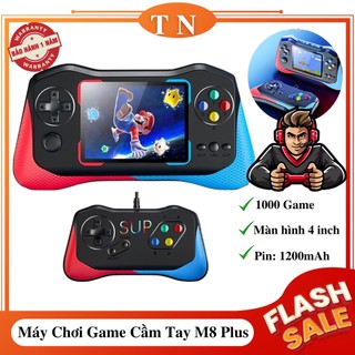 Máy Chơi Game Cầm Tay M8 Plus 1000 Game, Màn Hình 4 Inch ,Kèm Theo Tay Cầm Chơi Game Cho 2 Người, Pin Trâu