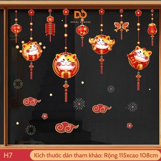 [COMBO3] Decal dán kính tết 2023