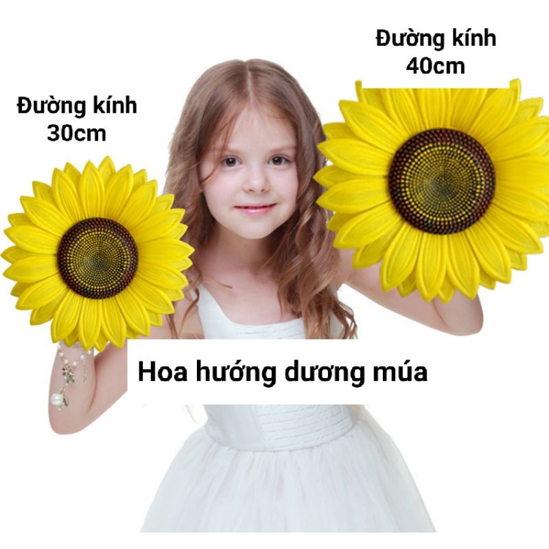 (Có sẵn) Hoa hướng dương múa đường kính 22cm - 60cm cho các bé mầm non tiểu học và người lớn (1 bông)
