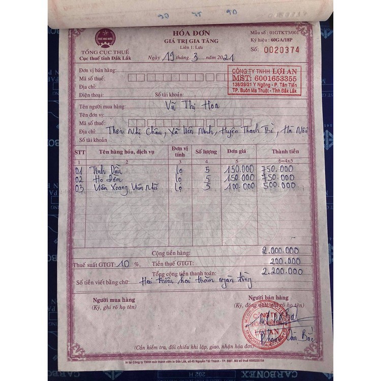 Tinh dầu Lợi An chính hãng 20ml