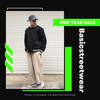 Áo Khoác Bomber Cotton Kaki Nam Nữ Ulzzang Form Rộng Thoải Mái Basic Streetwear. AVAR01