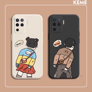 [Viền vuông][Bảo vệ camera] Ốp lưng Oppo A94 hình boy và girl cute