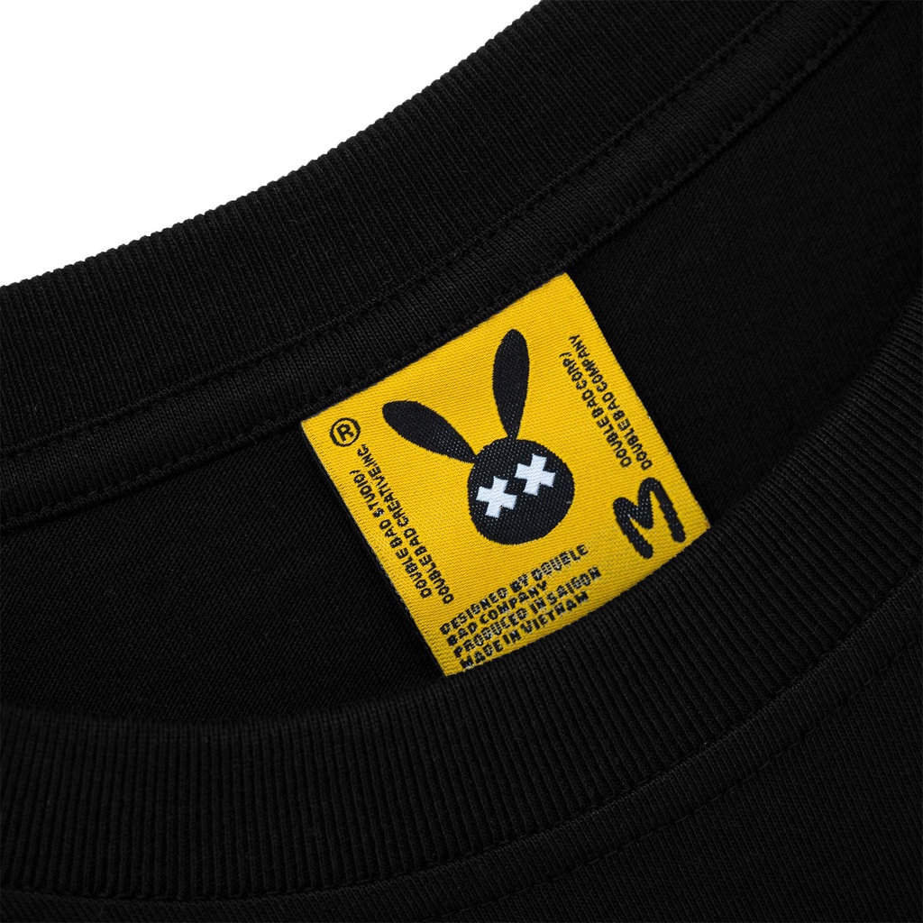 Áo Thun Unisex Bad Rabbit BLACK BUDDY RABBIT TEE 100% Cotton - Local Brand Chính Hãng