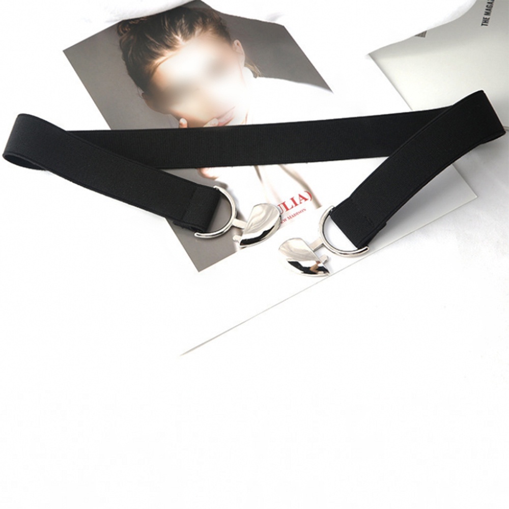 Thắt Lưng Co Giãn Khóa Kim Loại Hình Trái Tim Thời Trang Cho Nữ