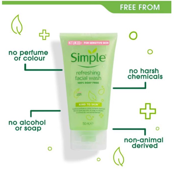 Sữa Rửa Mặt Dành Cho Da Nhạy Cảm Simple Kind To Skin Refreshing Facial Wash Gel 150ml