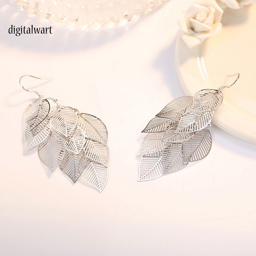 Kỹ Thuật Số| 1 Đôi Bông Tai Bạc Hình Chiếc Lá Thời Trang Dành Cho Nữ