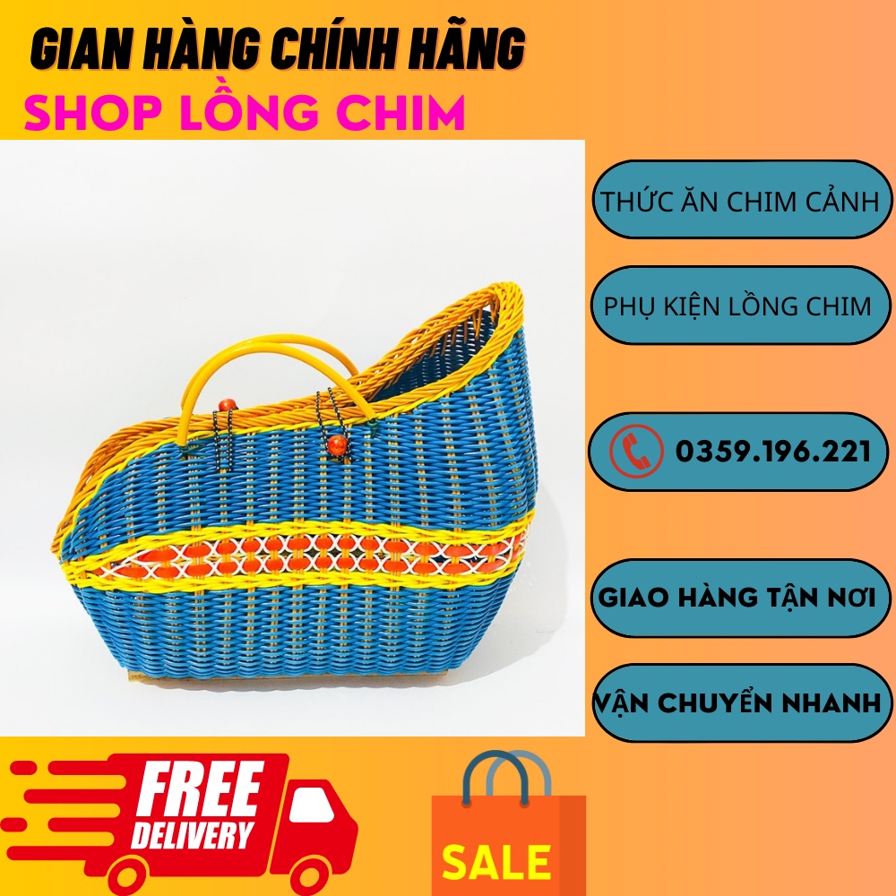 Giỏ đựng gà có quai xách đan mây chắc chắn siêu đep nhiều màu dễ dàng di chuyển