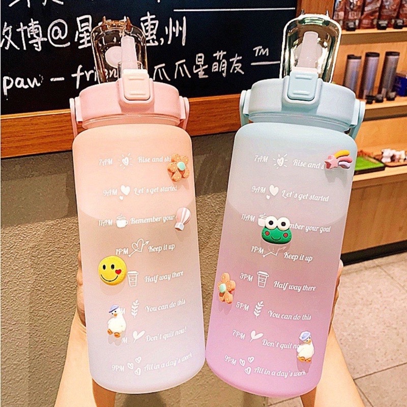 Bình Đựng Nước Dễ Thương Có Vạch Báo Giờ Uống Nước ( 2000ml ) | BigBuy360 - bigbuy360.vn