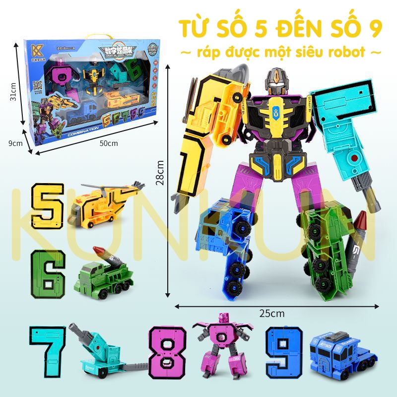 Đồ chơi robot chữ số biến hình thông minh