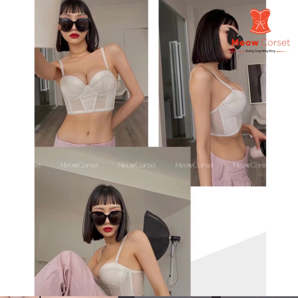 Áo lót bra corset cup ngực mềm có gọng bralette sexy có thanh định hình 9981