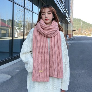 Khăn len đan màu trắng khôi xinh xắn 40x170cm thythy store