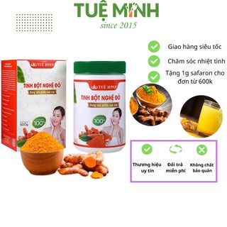 Tinh bột nghệ đỏ nguyên chất Tuệ Minh hỗ trợ tiêu hóa, đắp mặt combo 2 hũ 500gram