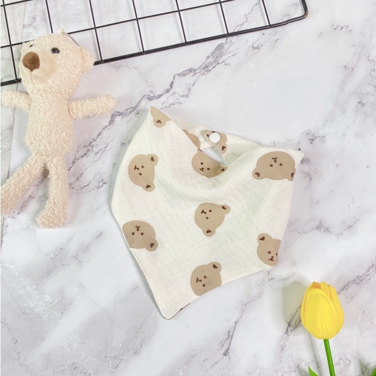 Yếm tam giác, yếm xô muslin, yếm dãi, khăn ăn dặm cho bé thoáng mát, thấm hút cực nhanh
