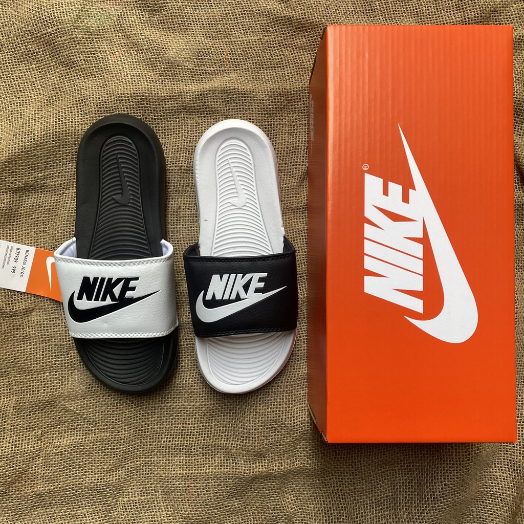 Dép nike victori one dep quai ngang nam nữ màu trắng đen hàng đẹp tặng hộp