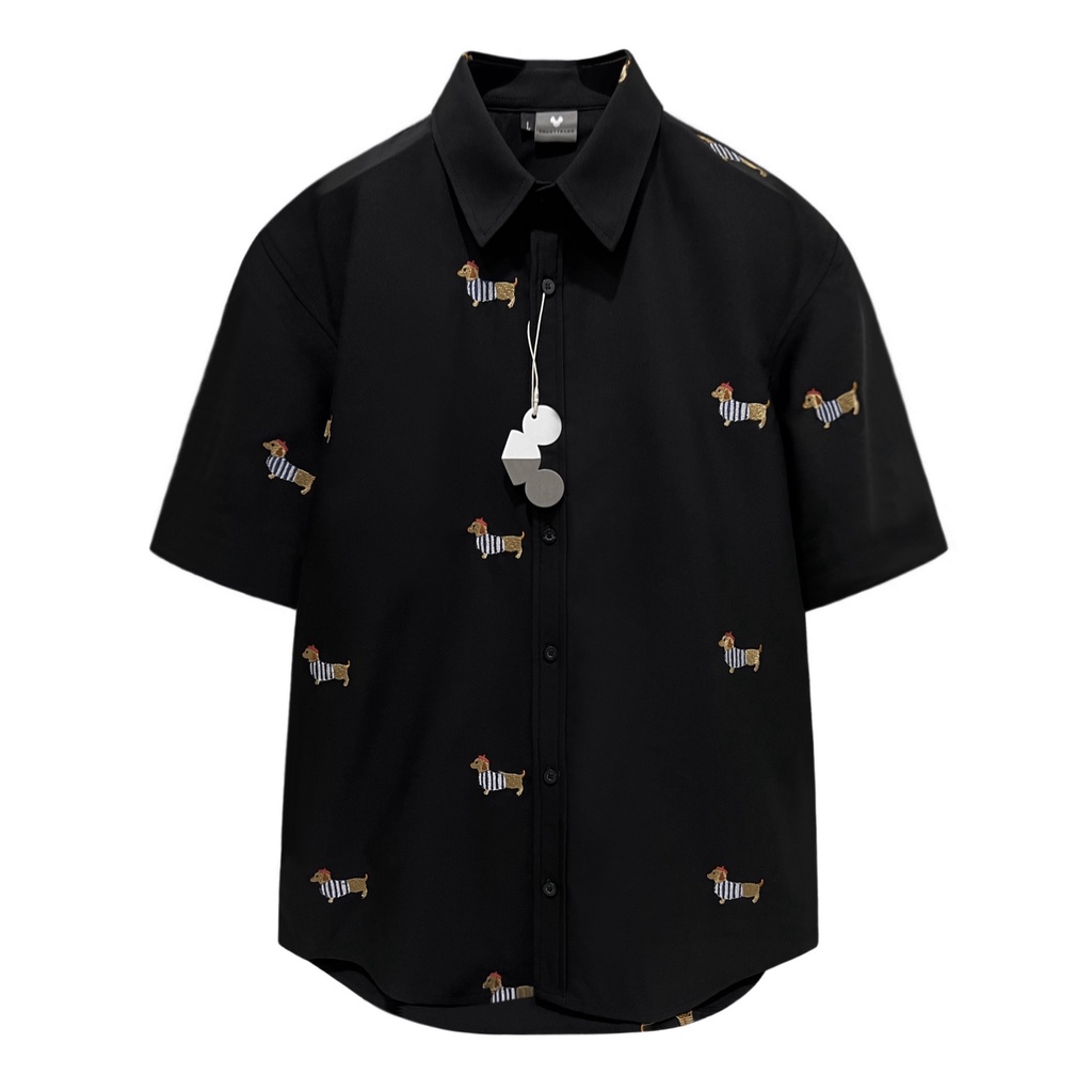 ÁO SƠ MI cún DACHSHUND CHUỘT TRẮNG