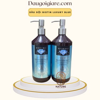 Dầu gội xả Biotin Collagen Luxury giảm rụng kích thích mọc tóc phục hồi tóc khô xơ hư tổn chuyên dụng cho SALON